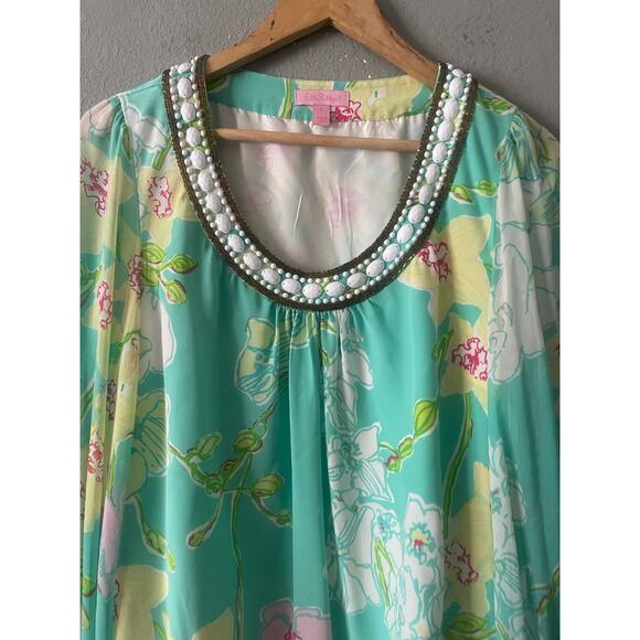 Lilly Pulitzer Madly Glamorous Harper Silk Beaded Dress - Picture 3 of 11